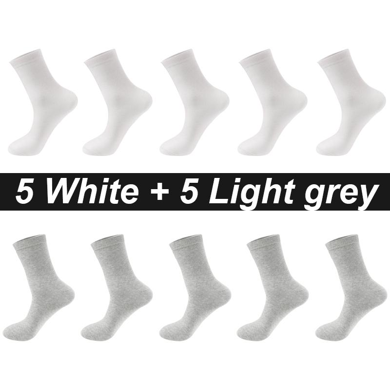 Lot de 10 paires de chaussettes pour homme en coton peigné, noires, décontractées, respirantes, de haute qualité, grandes tailles (38-48)