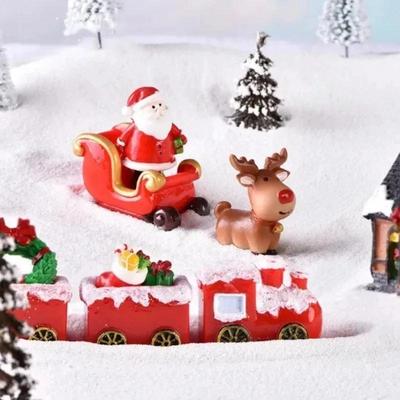 Weihnachts Elch Schneemann Schlitten Rentier Auto Schnee Landschaft Miniatur Ornament DIY Miniaturgarten Bonsai Handwerk Dekoration