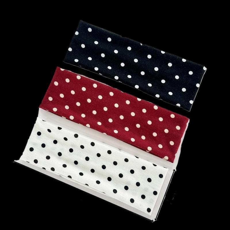 Retro Boho Dot Women's Hairband Stretchy Wide Headband Korean Fashion for Yoga Sports Dating - Stylish Hair Accessories