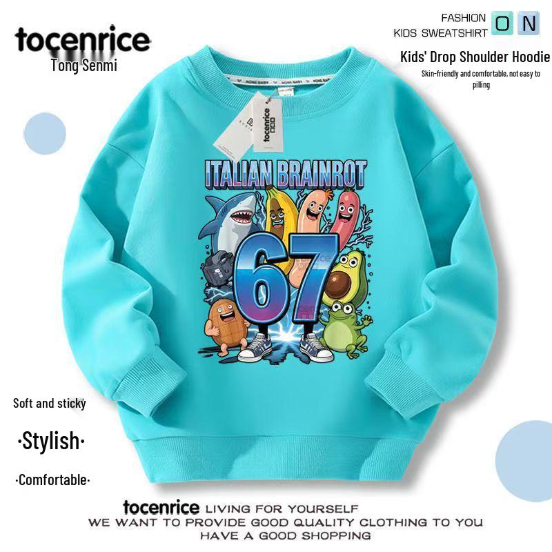 Roblox Shanhaijing Mikina Brainrot pro kluky a holky - Kulatý výstřih, S plyšovou podšívkou