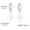 Moon Star Drop Earrings for Women Gold Stainless Steel Hoop Earrings Simple Fashion Jewelry Gift