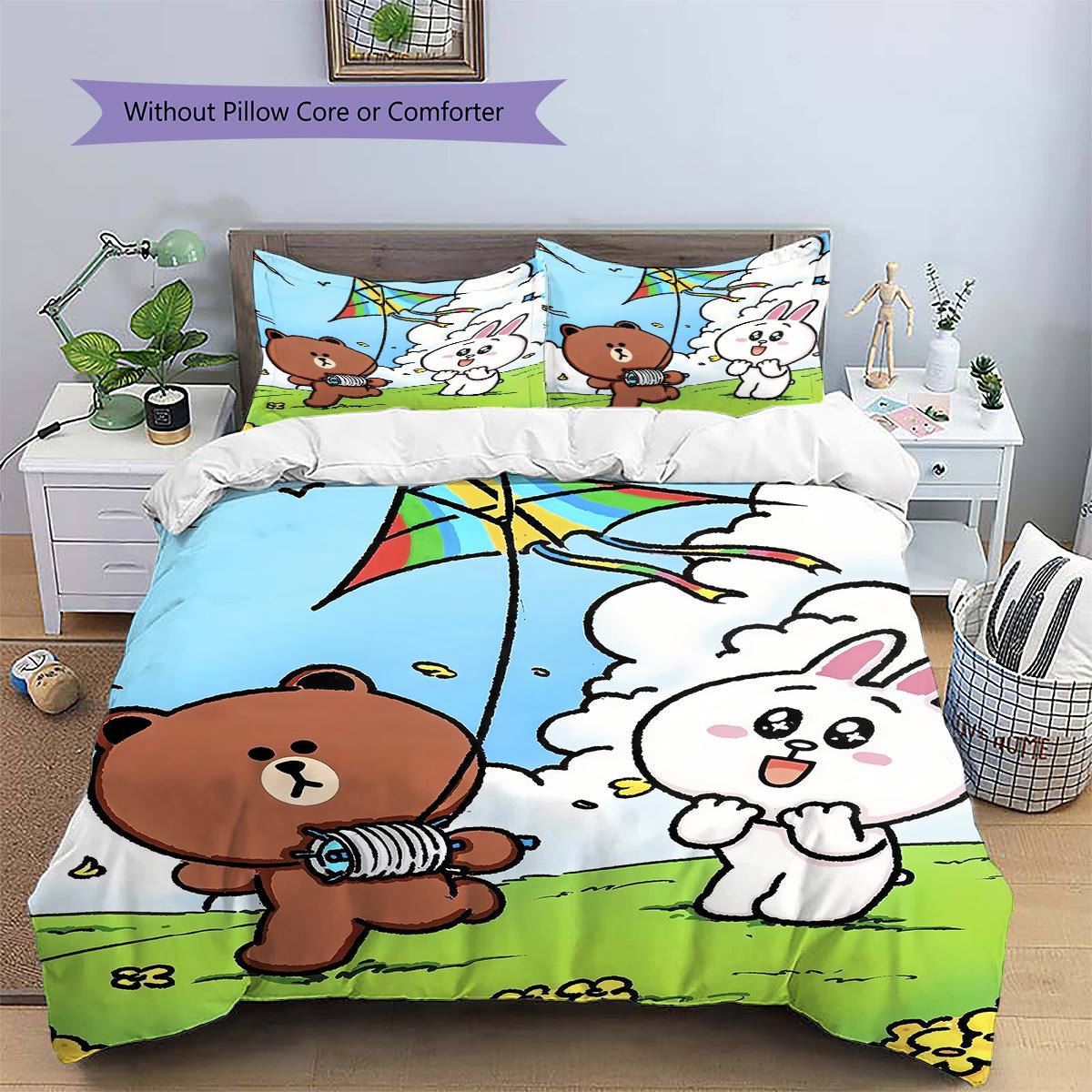

Brown & Cony Kawaii Bedding Set Duvet Cover Pillowcase No Filler, Soft Home Bedroom Decor, Perfect Gift for Fans.chl 135x200cm