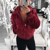 Autumn and Winter Women's Hooded Rabbit Fur Faux Fur Plush Coat