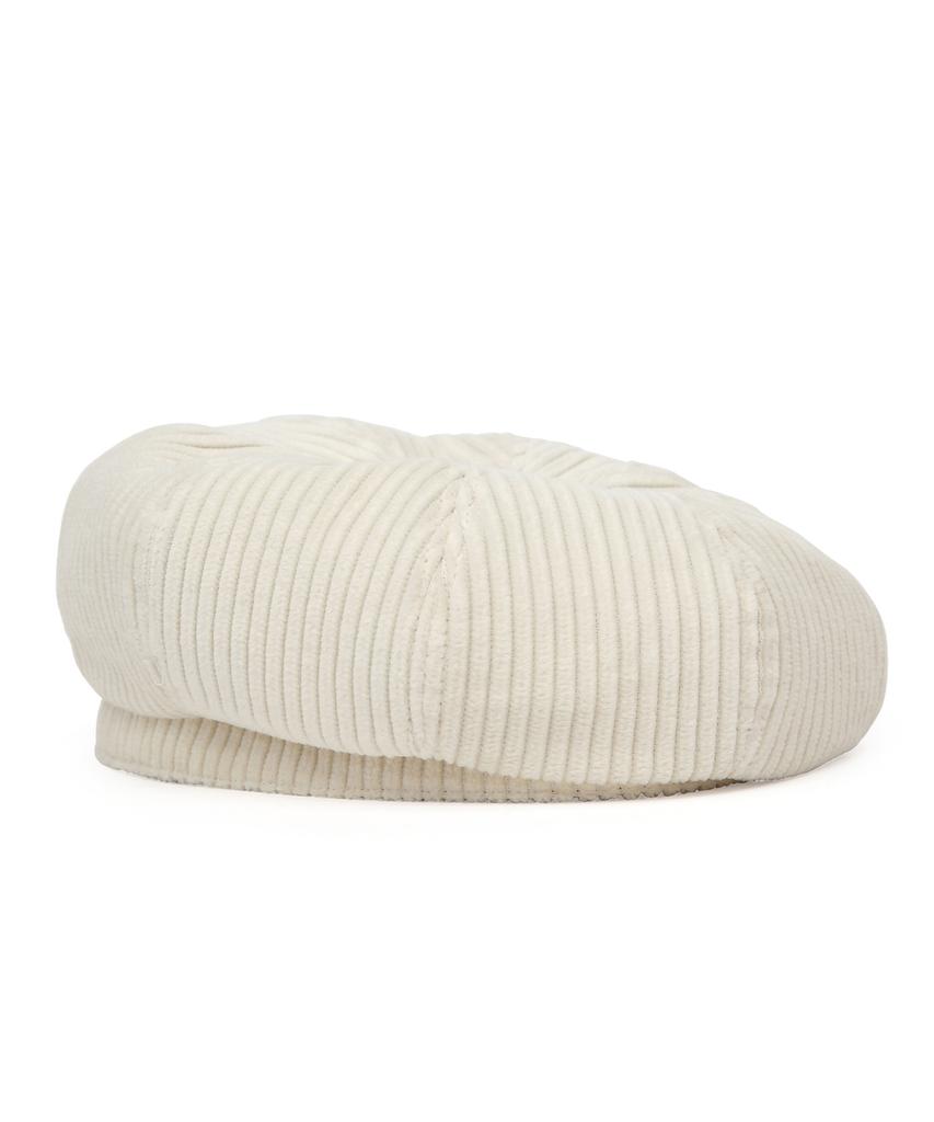 Eondeokeonteulolseutyudio Corduroy Beret Bread Beret / H Cord / Milk