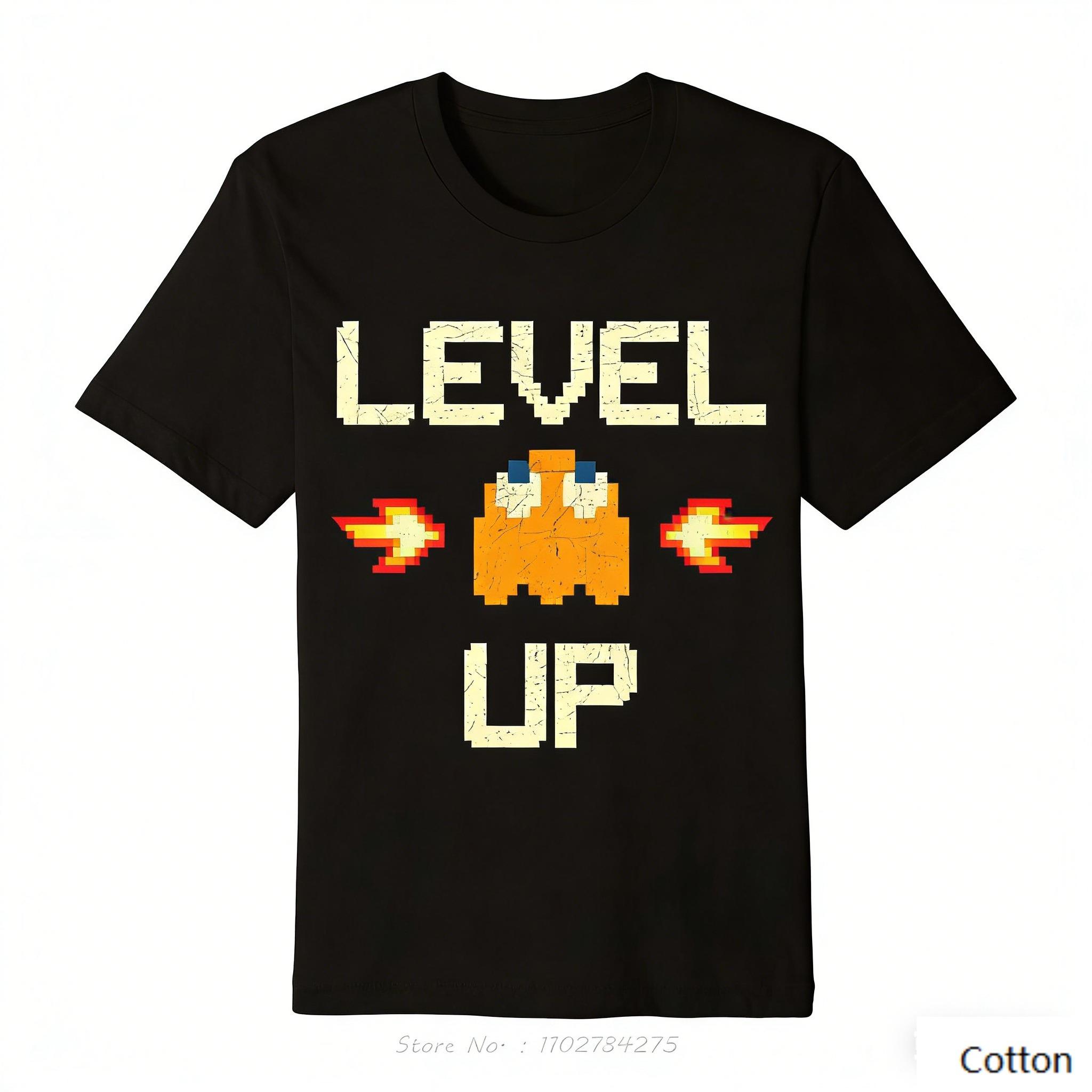 

Vintage Pixel Player 1 Plumber Print Cotton T Shirt Unisex Women Retro Arcade Game Streetwear Loose Casual Tee S