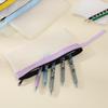 Korean Style TPU Pencil Case - Large Capacity Frosted Zipper Bag for Students
