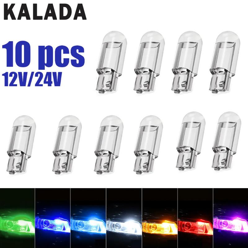 10pcs T10 W5W WY5W Led Canbus Bulbs Car Interior Lights License Plate Light Clearance Lights Reading Lamp Yellow White 12V 24V