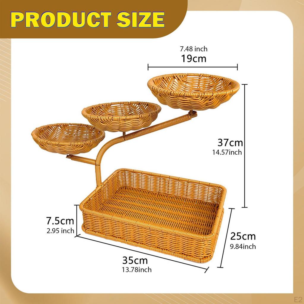 Imitation Rattan Geflochtener Obstkorb Serviertablett Dekoration Eleganter Kreativer Halter Lebensmittel für