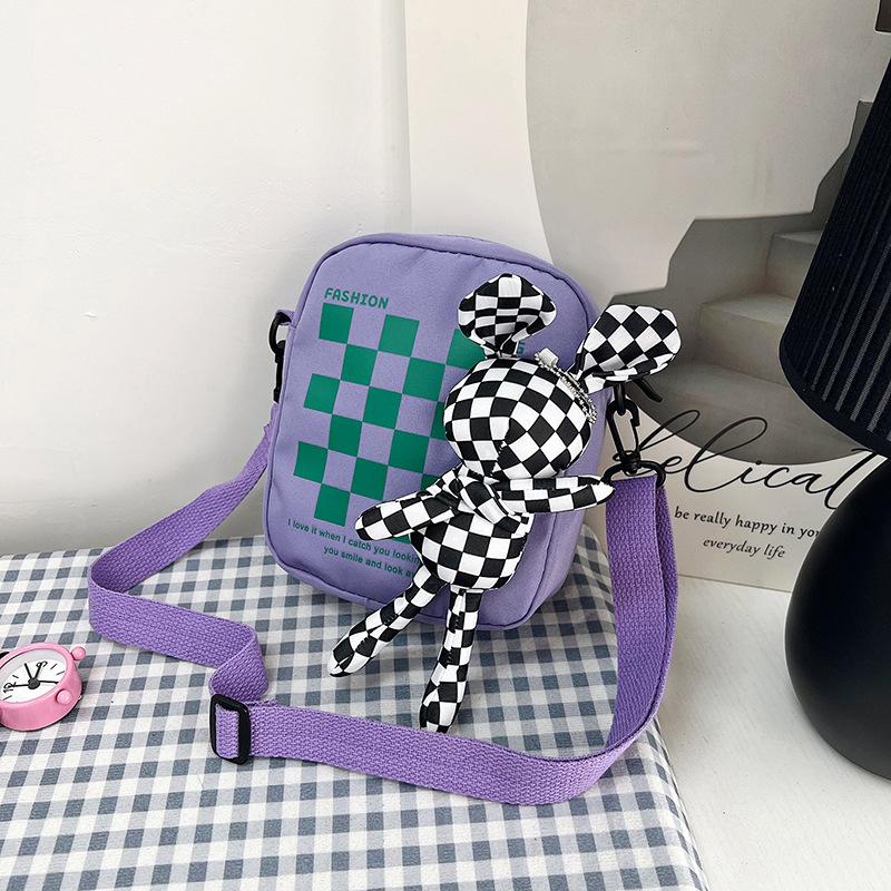 

Универсальная трендовая маленькая квадратная сумка для мобильного телефона, персонализированная сумка на плечо, сумка для покупок и отдыха, сумка-мессенджер фиолетовый