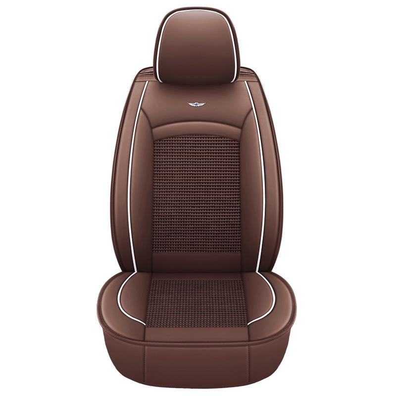 H8 Leather & Ice Silk Universal Car Seat Cover: Cartoon Design for All Seasons