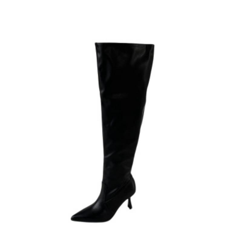 Over-the-knee boots, new big tube circumference, pointed head, thin heel, stacking boots, boots, boots, women's boots