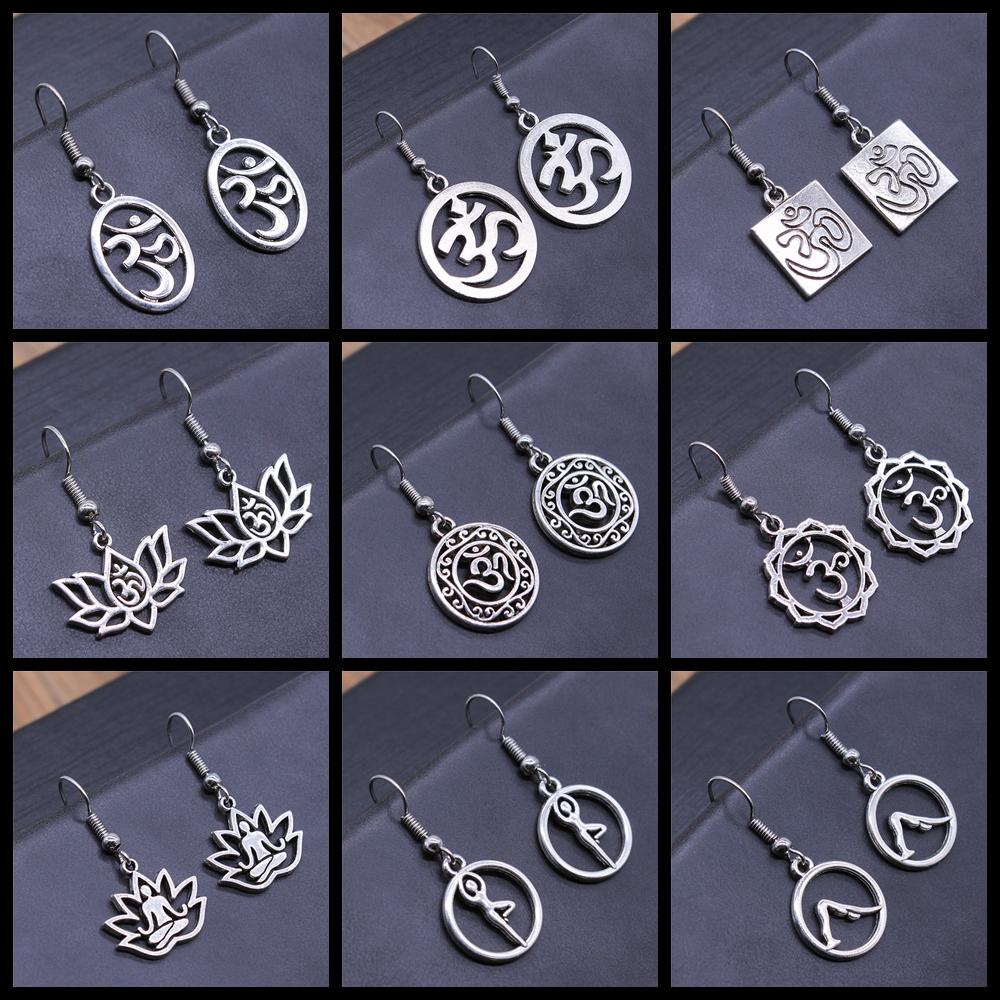 Om Sign Yoga Symbool Oorbel Yoga Om Symbool Zen Boeddhisme Glazen Oorbellen Voor Vrouwen Sieraden