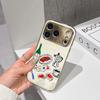 Lucky Start Phone Case For iPhone 17 16 15 14 13 12 11 Pro Max 16E Gold Electroplated Glass Shell Casual Picnic Cover