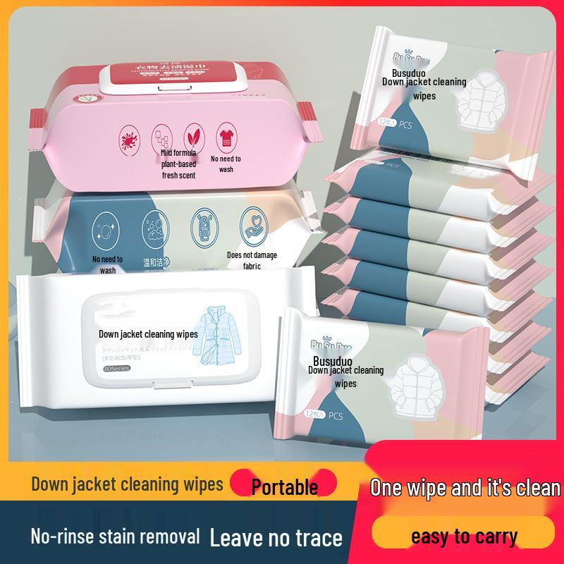 Powerful Oil & Stain Remover Wipes for Jackets - No-Wash, Portable, Dry Cleaning Solution