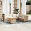 VidaXL Garden Lounge Set with Cushions 7 Pcs Beige Braided Resin 3261865