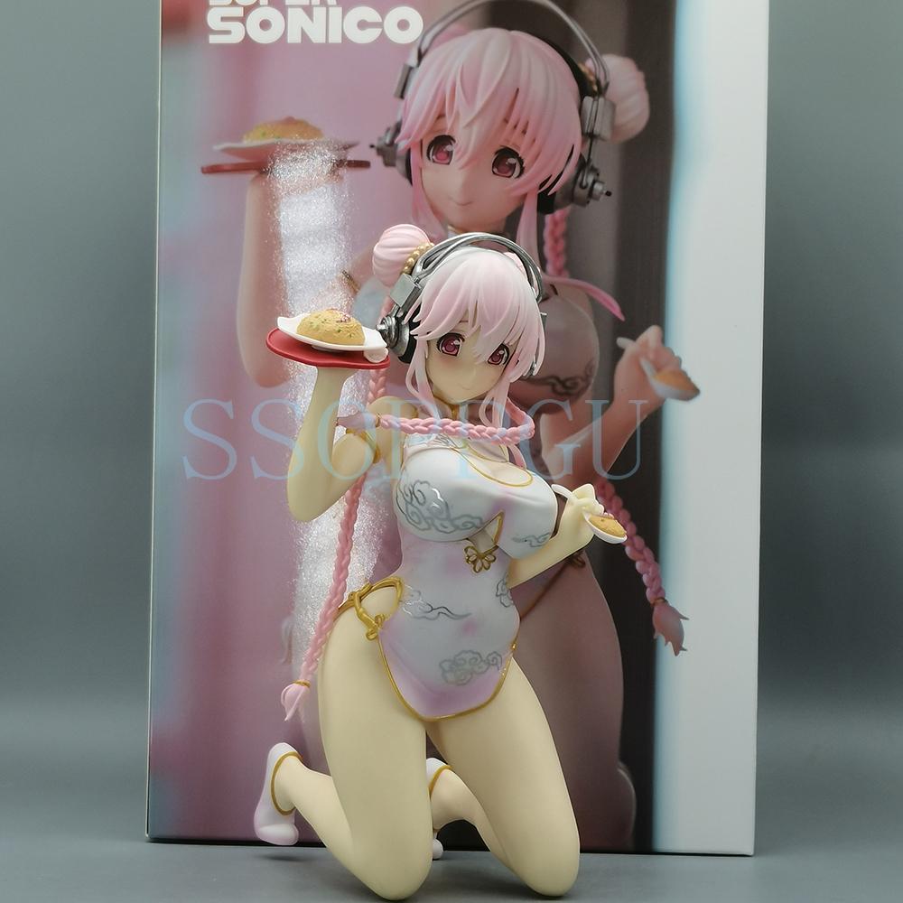 Emontoys Sonicomi SUPER SONICO Figure Cheongsam 1/7 Animation Girl POLYVINYL CHLORIDE Action Figure Plaything SONICO Statue Game Collector Miniature No Retail Box