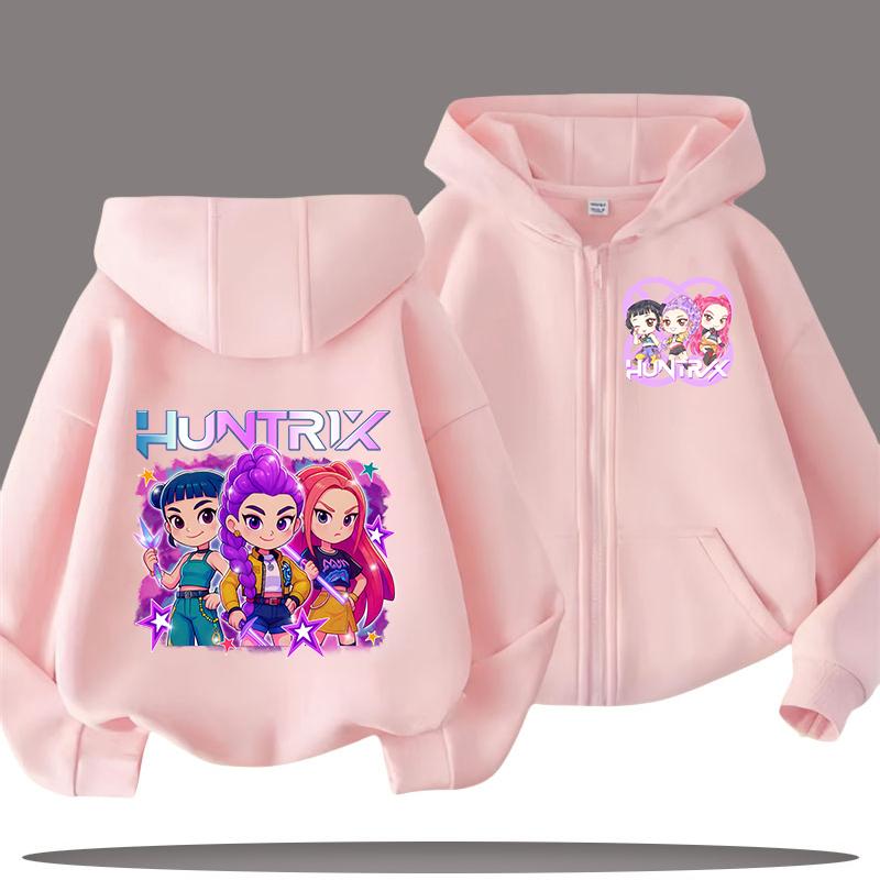 Hoodies Sweatshirts Mädchen Kinder Reißverschluss-Sweatshirt Cartoon-Druck Mode-Hoodie Kinderbekleidung Kleines Mädchen Sweatshirt Top