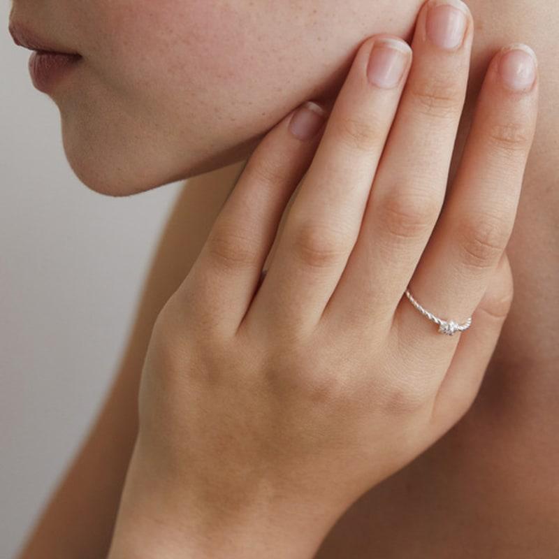 TATIANA (925 Silver) Tie-Up Rope Ring CR1851