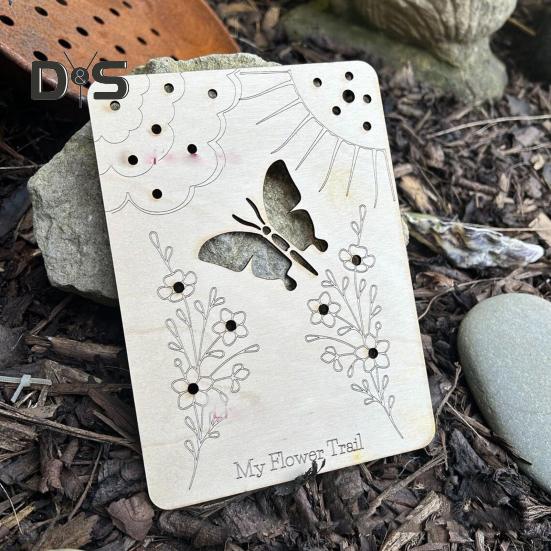 Wooden Flower Collection Board Flower Collector Nature Play Children's Adventure Board for Kids Outdoor Floral Picking Arranging Nature Walks Sorting