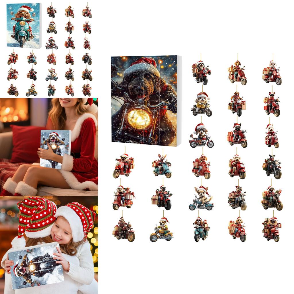 Christmas Dog Decor Advent Calendar With Acrylic Components For Festive Holiday Celebration