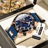 Men's Quartz Chronograph Watch with Luminous Silicone Bracelet New Arrival Waterproof Fashionable Mens Watch