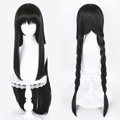 2 Styles Akemi Homura Cosplay Synthetic Wig 90cm Long Black Wigs Cosplay Anime Wig Heat Resistant Hair Halloween