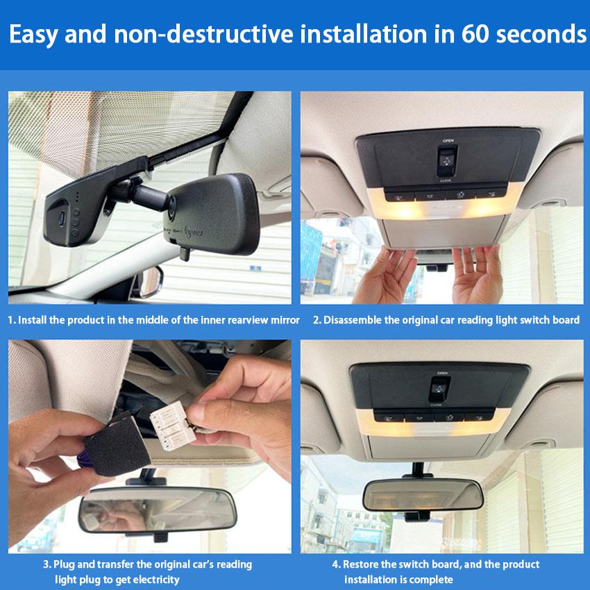 New!Dash Cam Front and Rear Camera Car DVR Wifi Dashcam Video Recorder Night Vision HD 1080P For Lexus GX400 CT200h UX260h UX200