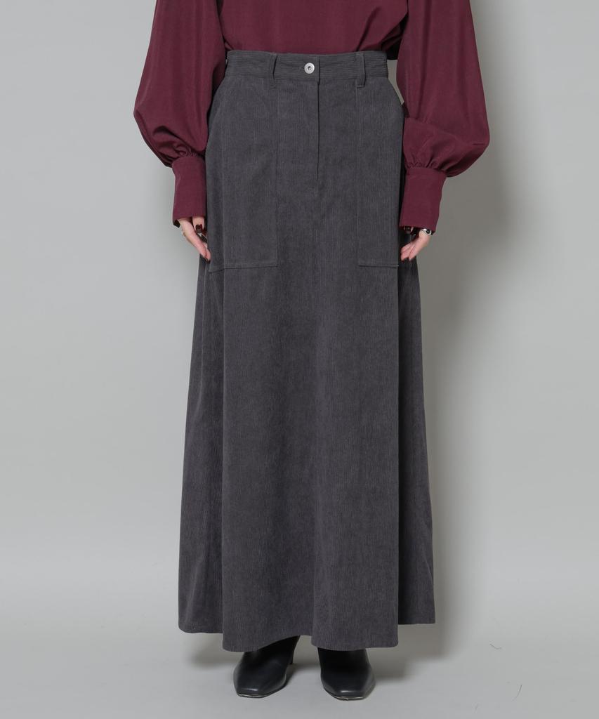 Nano Universe Weicher Cord-Maxi-Rock für Damen, Größe F, 037, Elfenbein, 673-5230319