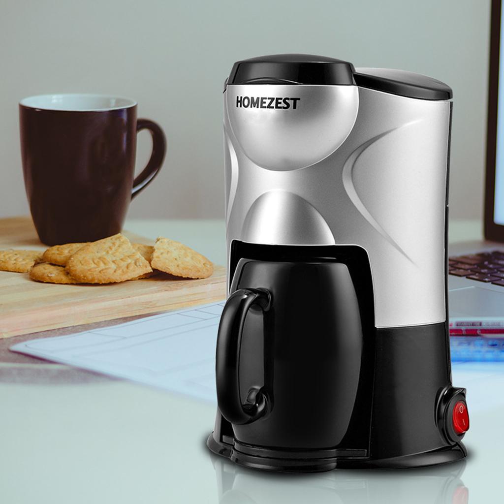 Cup Drip Coffee Maker American Coffee Machine Stainless Steel Coffee Maker Single Serve with Cup for Household Office Personal