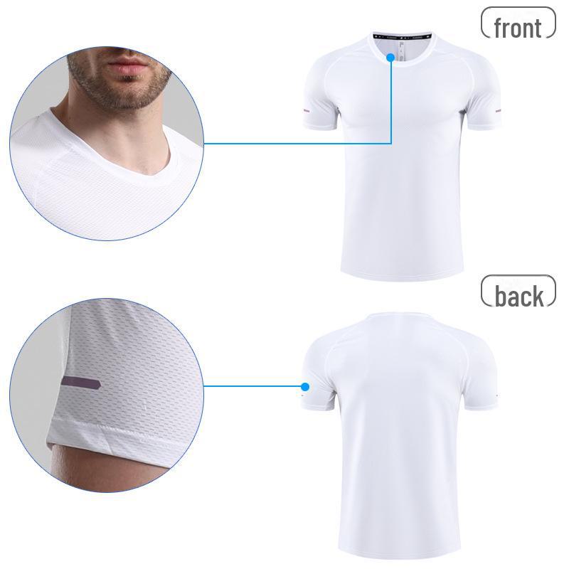 Unisex Quick-Dry Mesh Running T-Shirt with Reflective Design