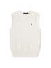 Unisex V-neck Embroidered Cable Knit Wool Vest – Lightweight, Breathable, Pure Comfort for Spring and Autumn.