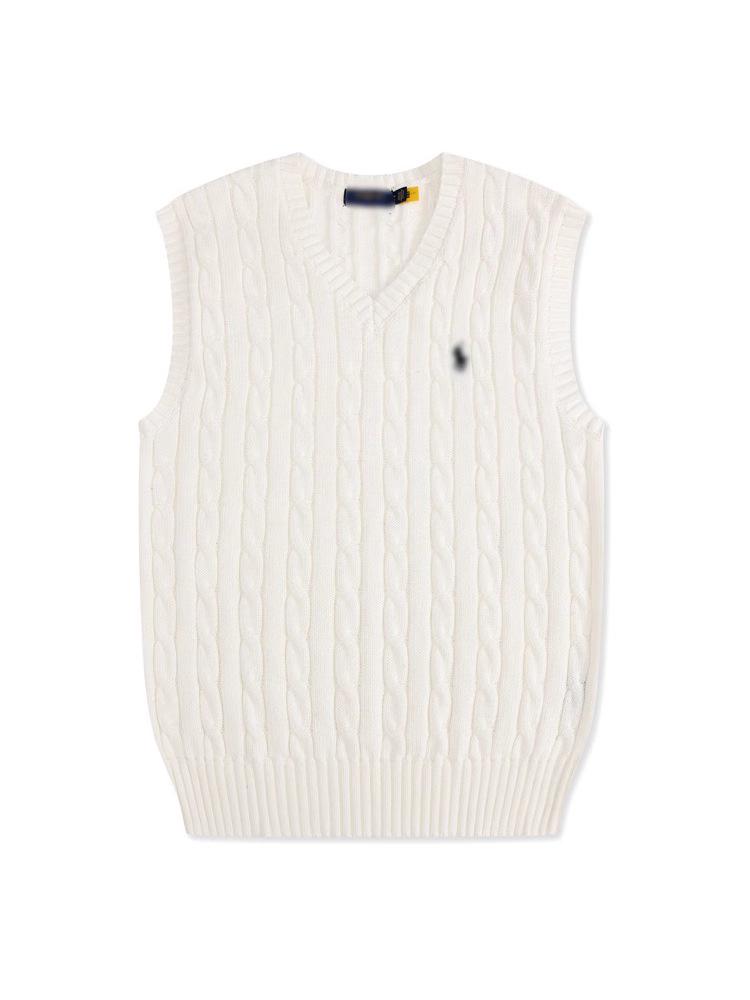 Unisex V-neck Embroidered Cable Knit Wool Vest – Lightweight, Breathable, Pure Comfort for Spring and Autumn.