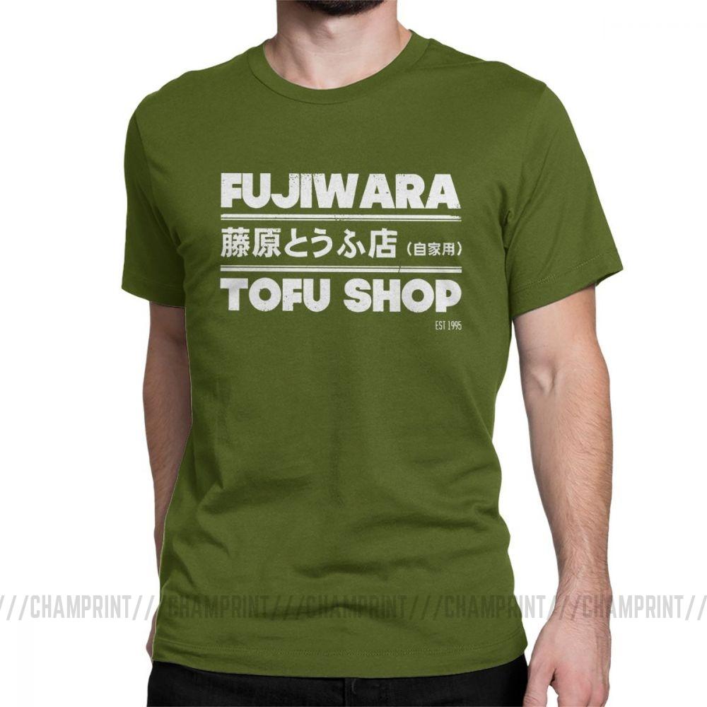 Anime Initial D Tees Fashion Fujiwara Takumi Fujiwara Tofu Shop T Shirt Men S Cotton Vintage