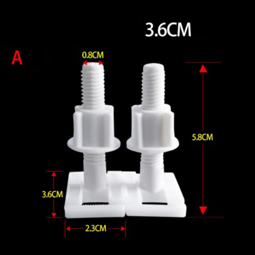 

Bathroom Toilet Hinge Screws Plastic Bolts Replacement Spare Parts Tools White 2*Sliding Plates 2*Washers 6cm Screw