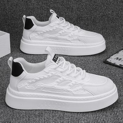 Xiaobai Men's Shoes 2024 New Autumn Breathable Versatile Casual Leather Shoes Men's Sports Platform Student Height-increasing Board Shoes