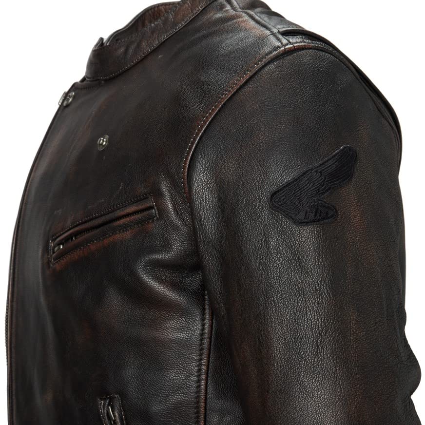 Honda Goatskin Size S Men's Double-Breasted Jacket, Brown, (0SYTZ-53E-TS)