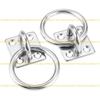 A1A2 Square Pad Eye Plate, Stainless Steel Ceiling Hooks, Suspension U Hooks Hardware Staple Hook Ring Loop with Round Ring