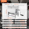 VEVOR Manual Meat Mixer, 60L Fixed Tank Meat Processing Equipment(Mixing Max 60LBS for Meat), Stainless Steel Meat Mixer