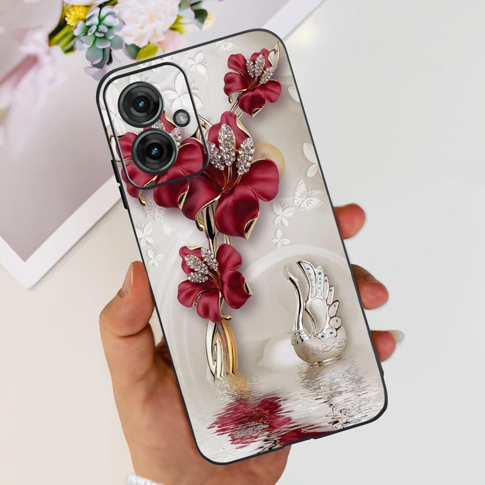 For Motorola Moto G55 5G Case Black TPU Soft Silicone Funda Shockproof Cover For Moto G55 2024 Phone Cover G 55 Protective Shell