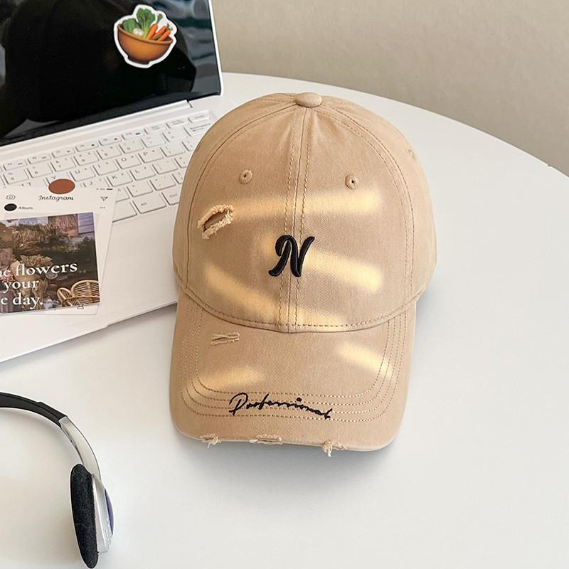 Casual Korean Embroidered Baseball Cap With Sunblock And Foldable Feature For Spring Outings