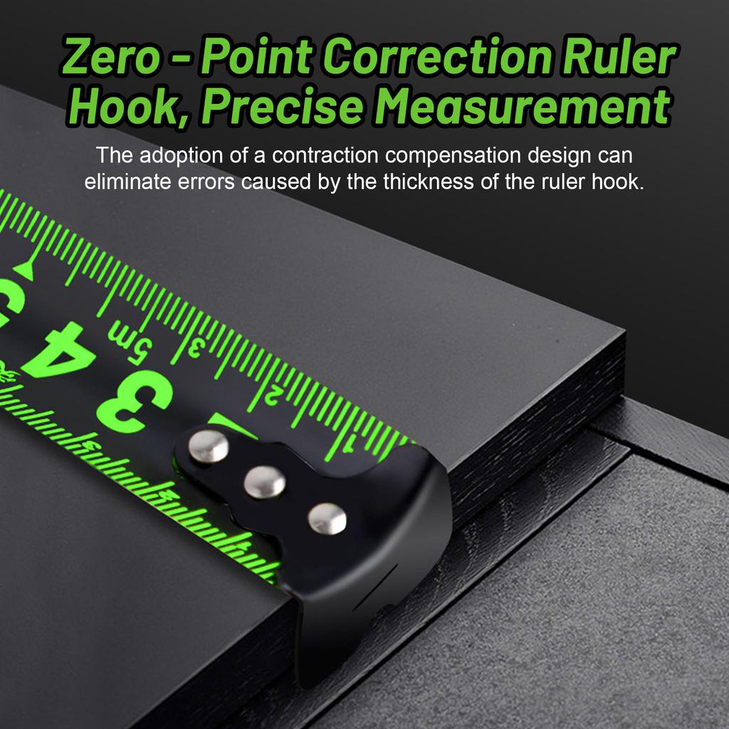 19mm/25mm Tape Measure 5m/16.4ft Fluorescent Green Measuring Tape with Self Lock and Back Clip Metric Ruler for Industry