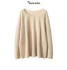 Women's 100% Pure Cashmere One-Shoulder Long Sleeve Sweater - Soft, Loose-Fit Knitwear for Autumn/Winter.