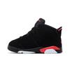 Air Jordan 6 Retro Toddler 'Reverse Infrared Salesman' (Dla obu płci) Czarne / Jasnoczerwone Buty dla Maluchów IQ1280 001