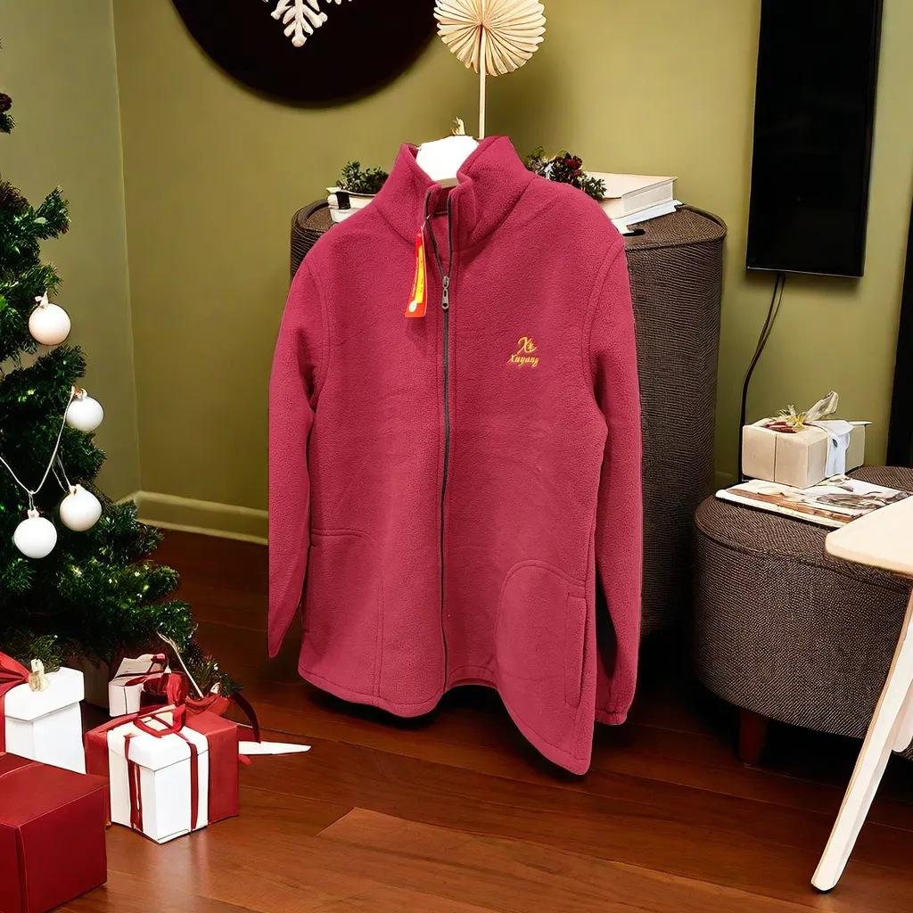 Women's Fleece Jacket Autumn Winter Thickened Full Zip Stand Collar Loose Fit Sports Sweatshirt Warm Outerwear