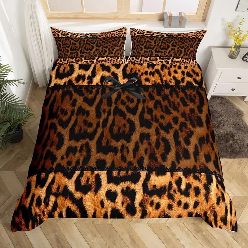 Cowhide Sunflower Duvet Cover Western Farm Animal Skin Bedding Set Microfiber Cow Fur Comforter Cover Twin For Boys Girls Room