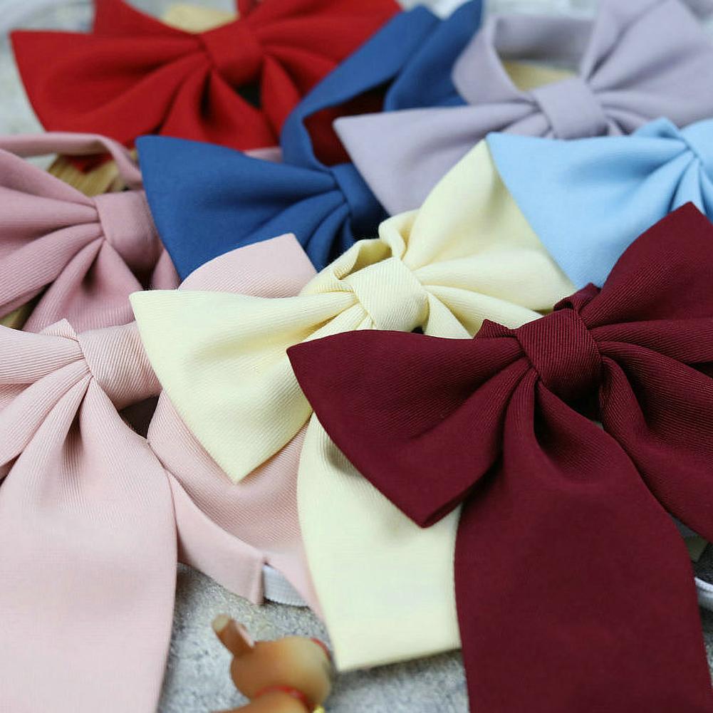 Solid Satin Square Corner Bow Tie Classic College Style Elegant Accessories For Girls Students Daily School JK Uniform Wear