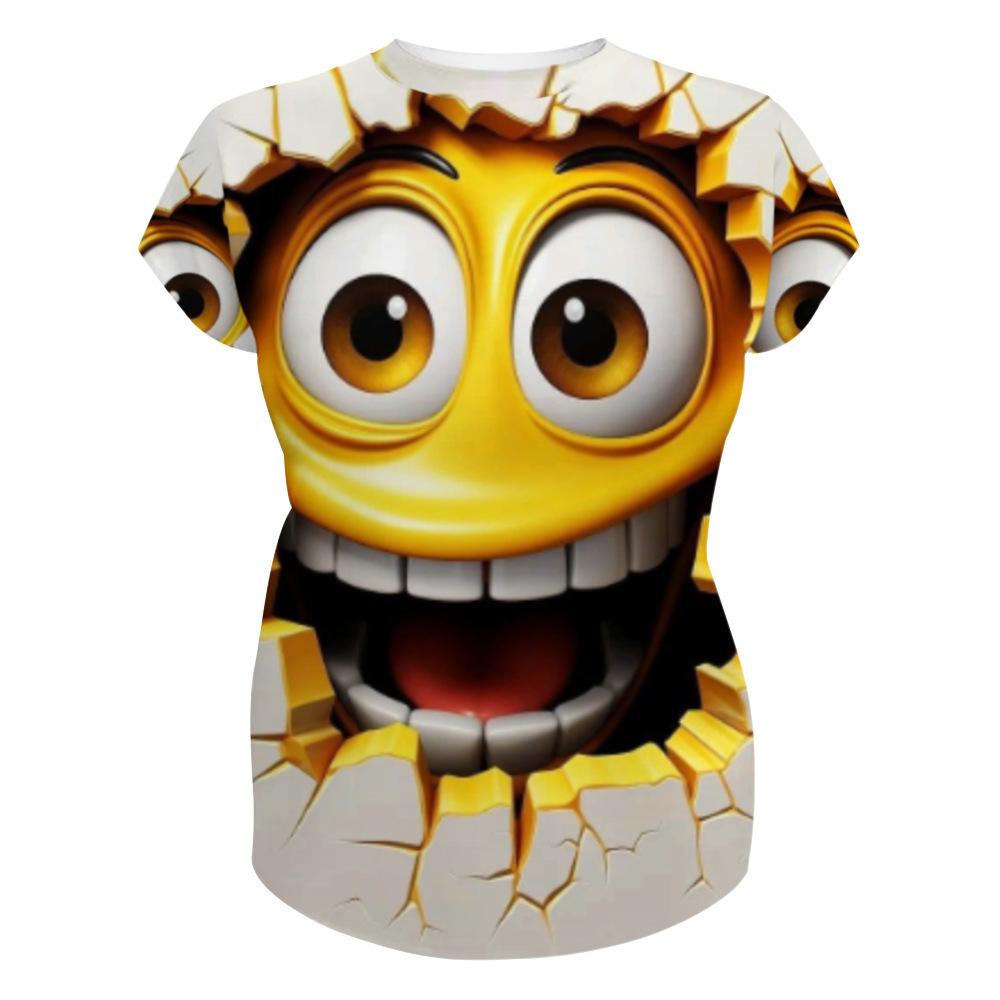 Summer Round Neck 3D Cartoon Pattern Printed Top Fashionable Casual Short Sleeved Children's Boy T-shirts