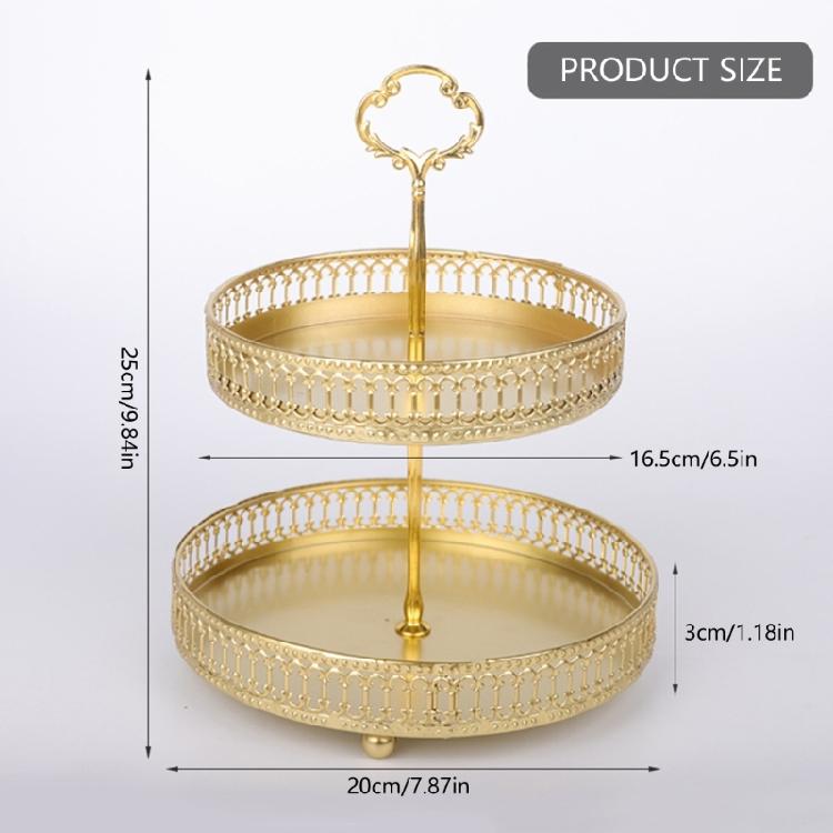 Multi Purpose 2 Tiers Iron Stand for Fruits Vegetables and Snacks Detachable Fruit Holder Tray Nonslip Base Basket