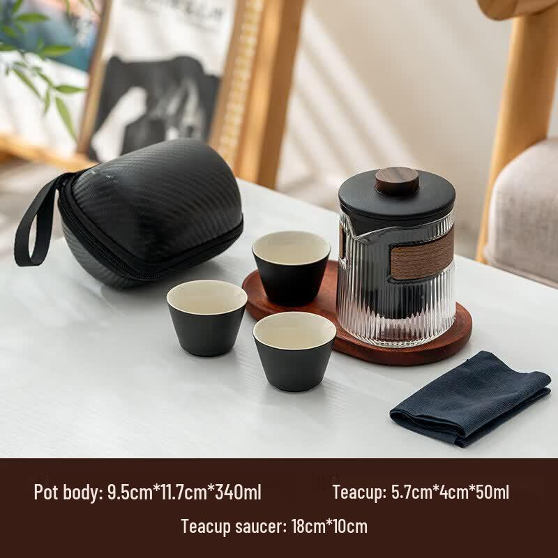 Nordic Ceramic Travel Tea Set - 1 Pot, 3 Cups