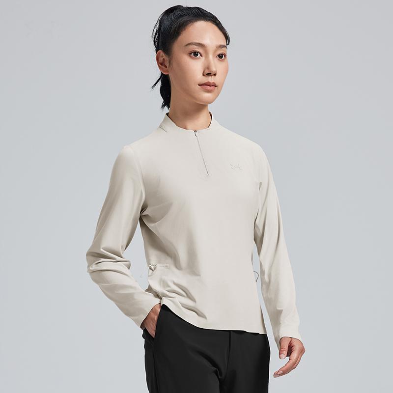 Under Armour Outdoor Lightweight Sun Protection Stand Collar Long Sleeve T-Shirt Women Tops 15127225-0111